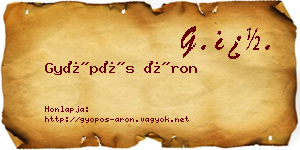 Gyöpös Áron névjegykártya